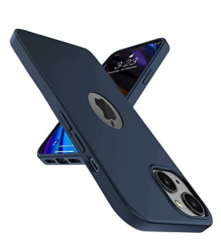 EGOTUDE Soft Slim Flexible Silicone Back Cover Case for iPhone 13 (Navy Blue, TPU) 3