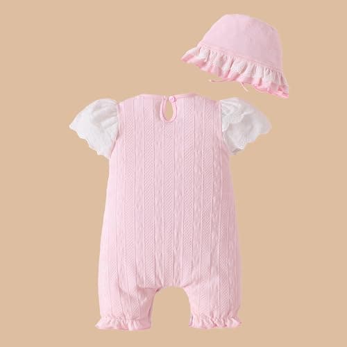 Hopscotch Girls Short Sleeves Pink Angel Wings Romper For Ages (0-3 Months) 2