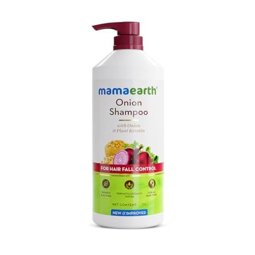 Mamaearth Onion Shampoo for Hair Growth and Hair Fall Control with Onion and Plant Keratin | Reduces Hair Fall | Strengthens & Smoothens Hair | For Men & Women | 1 Litre
