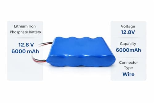 Lithium Phosphate Battery 12.8 V 6000mAh(Pack of 1), I to C Connect 2