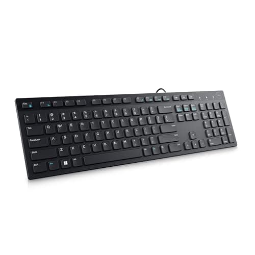 Dell KB216 Wired Multimedia Keyboard - Full-Size Layout with USB Interface, Chiclet Keys, Spill Resistance with 3 Indicator Lights| Plug and Play| Hot Keys: Volume, Mute, Play/Pause, Backward, Forward