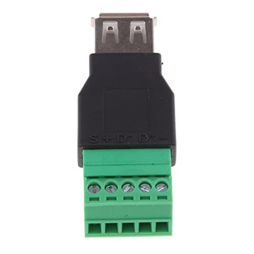 Meadawgs® USB 2.0 A Female Plug to 5 Pin/Way Female Bolt Screw Shield terminals Pluggable Type Adapter| Home Surveillance | Cables Adapters & Connectors