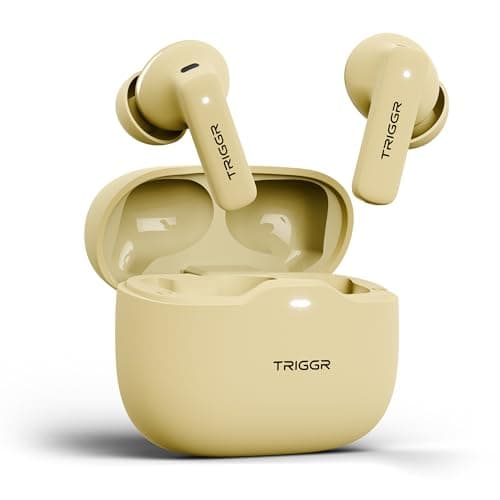 TRIGGR Apex S2 Wireless Bluetooth Headphones with 60H Playtime, 360° Spatial Sound, Quad Mic AI Noise Cancellation, ZapCharge™ Fast Charging,Water Resistant, Dual Connectivity, BT v5.3 (Pearl White)