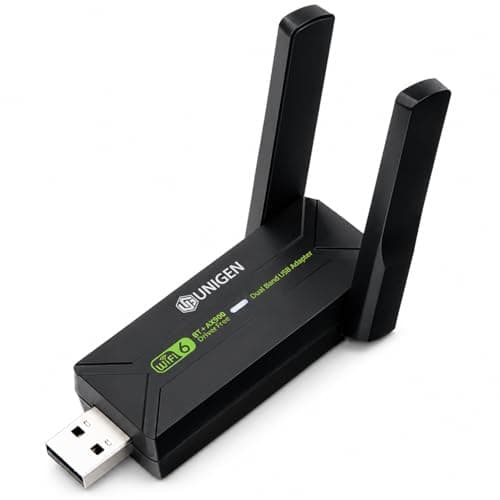UNIGEN 900Mbps Dual Band WiFi USB Adapter with Bluetooth 5.4 | 2.4GHz & 5.8GHz Wireless WiFi Dongle 5g | Driver-Free | Supports Windows 10/11 | High-Speed USB WiFi Receiver for PC & Laptop