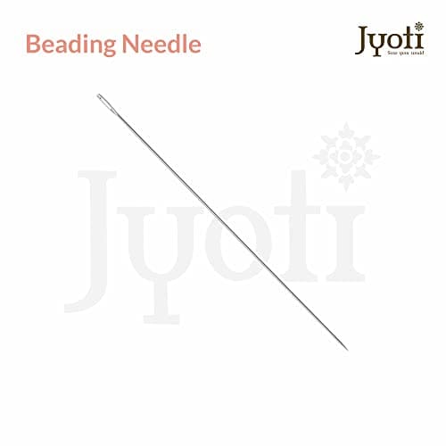 Jyoti Beading Hand Sewing Needles (Prime), Long Length with Short Eyes & Sharp Point, Cloth Stitching Thread, Quilting, Embroidery, Used for Stringing, Sequins on Fabric, # 22573 (Size 12) - 100 Pcs 2