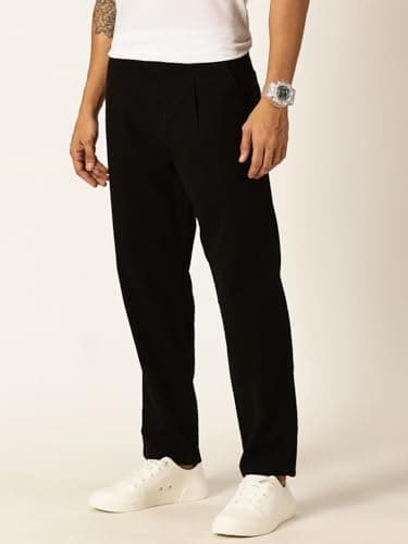 Thomas Scott Men 100% Cotton Straight Fit Chino Trouser (Black, 32) 2