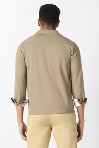 Men Beige Solid Party Jacket 3