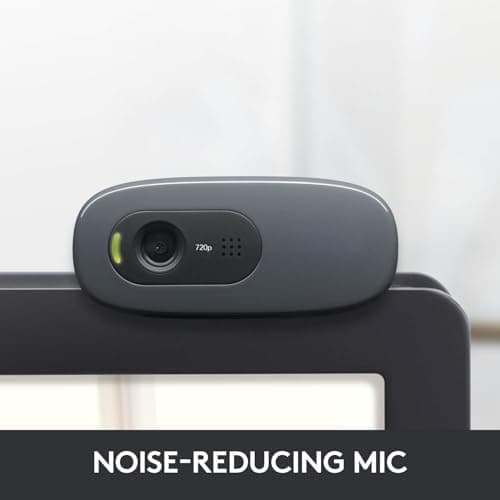 L0GITECH C270 HD Webcam 720p Video Calling with Built-in Noise Reduction Mic, Auto Light Correction, USB Plug & Play, 2-Year Warranty, Compatible with Laptop/Desktop 2