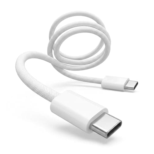 HYBRIXX Arch 60 Type C to Type C Cable [1M, White], 60W PD Fast Charging Finely Braided Slim Cord for iPhone 17/16/15, Samsung S26/S25/S24, iPad, MacBook, Google Pixel, Laptops & Tablets