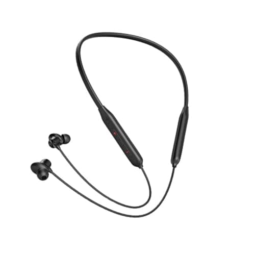 FD1 Bluetooth Neckband Headphones, Wireless in-Ear Earphones with Built-in Mic, Deep Bass, Long Battery Life, Black (Black)