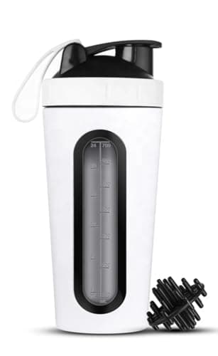 MYBURRGH ® Steel Shaker Bottle for Protein Shake, Gym Bottle For Men Protein Shaker Bottle For Gym Shaker Bottle Leak Proof Bottle -White 850 ml (Pack Of 950 ml)