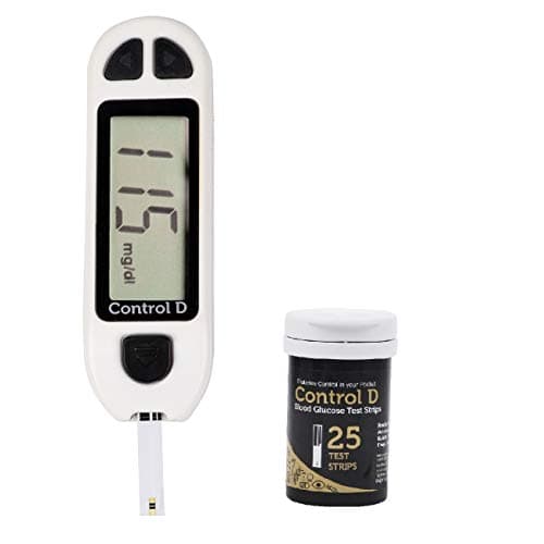 Control D Glucose Blood Sugar testing Machine with 25 Strips Glucometer, White 3