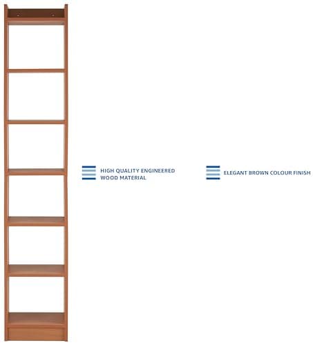 Amazon Brand - Solimo 6 Layer Engineered Wood Bookshelf | Multipurpose Home Decor Storage Rack | Showcase Organizer for Living Room, Kitchen, Bedroom, Office |Brown 3