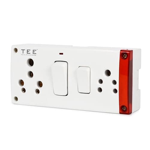 THE ELITE ELECTROTEK Combined Box 16 and 6 Amp With Universal Socket, Master Switch, LED Indicator | 240V Power Utility Box for Home, Office & Appliances | Without Wire, 6 Month Warranty, Pack of- 1