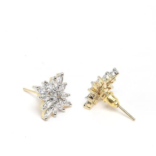 ZENEME Jewellery Set Cubic Zirconia 18K Gold Plated Elegant Pendant Set With Bracelet Ring Jewellery For Women & Girls (White) 5