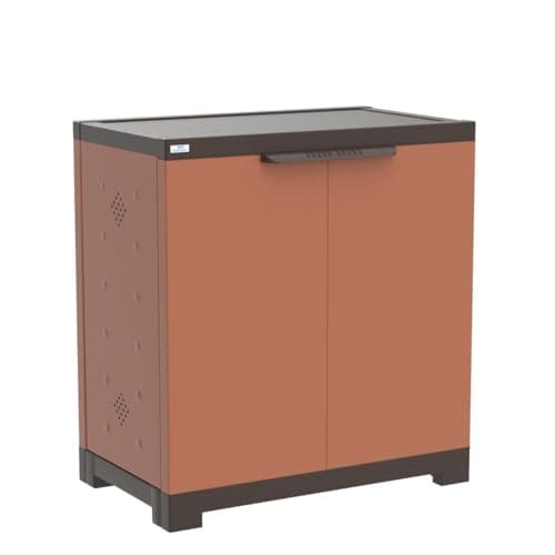 Nilkamal Freedom Mini (FMSC09) Shoe Rack Plastic Cabinet 3-Year Warranty with Dustproof Door – Shoe Rack for Home, Chappal Stand for Home Indoor & Outdoor, Shoes Rack Plastic with Door (Rust Brown) 3