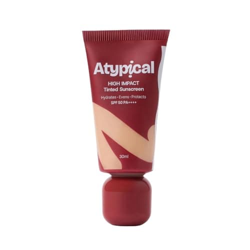 Atypical Tinted Sunscreen SPF 50 PA++++ Light Neutral - A40N | High-Coverage | 8 Shades for Indian Skin | No White Cast |Broad Spectrum UVA/UVB | Non-Greasy | 30ml