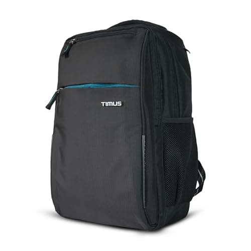 Timus Cyprus Business Smart Black Color Premium Polyester Backpack -21L|fits Upto 15.6 Laptop compartment with Ventilated Back Panel,Travel Durable Bag for Men/Women/Student/Working Professionals
