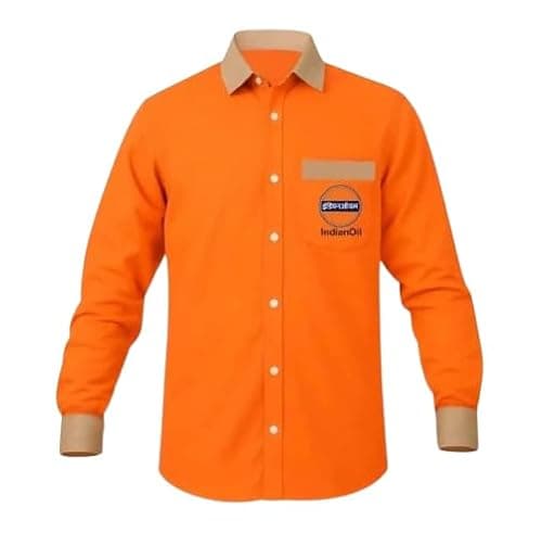 Indian Oil IOCL Full Shirt – Durable Workwear for Petrol Pump & Daily Use (in, Alpha, L, Regular) Orange 4