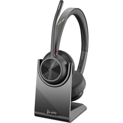 Poly (Plantronics) Voyager 4320-M UC Wireless Headset, Over-Ear w/Noise-canceling mic, 162g, Connect to Mobile/Tablet via Bluetooth and PC via USB-A/C, Works with Teams, Zoom and More, Black, 7Y214AA