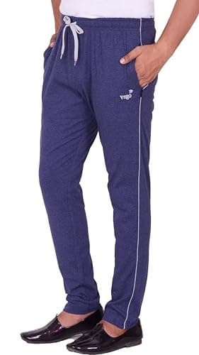 VEGO Men's Regular Cotton Blended Blue Plus Size Lower/Track Pants 3
