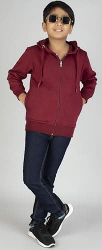 ADBUCKS Unisex Cotton Hooded Neck Jacket(Kids_JKT_Maroon_2XL) 5