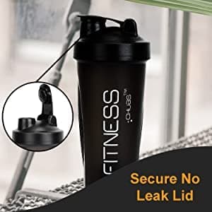 CHUBS Fitness Series Protein Shaker Bottle,700 ml 100% Leak Proof Guarantee, Gym Bottle for Protein Bottle Pre Workout BCAAs, BPA Free Material Shaker with Plastic Ball(BLACK)-700Ml 2
