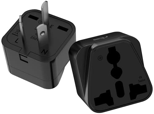 rts (2 Pack) India to Australia AU China New Zealand Argentina Fiji Travel Adapter Plug Converter Type I Tablet Travel Essentials for Travel for Smartphones, Phones, Laptops, Camera Chargers Tablet