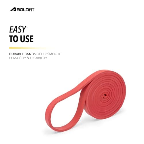 Boldfit Heavy Resistance Band for Workout & Exercise Pull Up, Stretching & Toning Bands for Men & Women Resistance Band Set for Home & Gym Workouts (Red, 7–15 Kg) 5