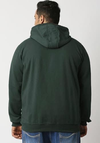 Wear Your Opinion Men's Fleece S to 5XL Plus Size Zipper Regular Fit Hoodies Jacket for Winter Wear (Design: Solid,Olive,Medium) 2