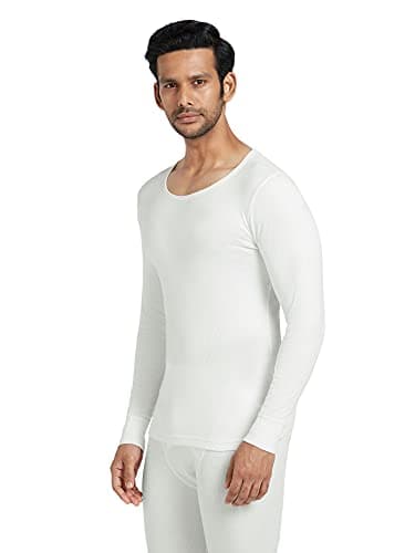 XYXX Men's Thermal Vest | Antibacterial, Skin Friendly with Superior Heat Retention | Slim Fit Full Sleeve Solid Alpine IntelliHeat Thermal Vest | Pack of 1 (Off White, Large) 3