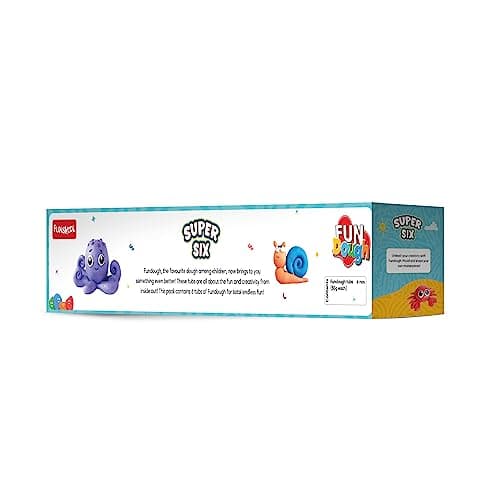 Funskool Fundough Super Six, 6 tubs of Dough, 50 grams each, Toys for Kids, Shaping, Sculpting, 3 Years and Above, Multicolour 2
