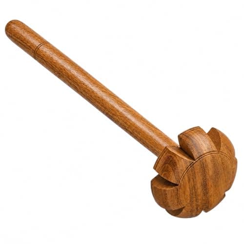 VISMAY’S Wooden Mathani Madani 13 Inch Butter Churner Bilona Dahi Lassi Maker Whisk Beater Rai Ghotni Dal Mixing Hand Blender Potato Masher Kitchen Tool (1 Piece)