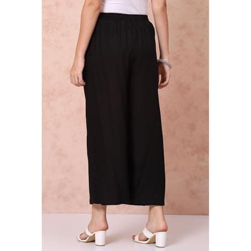 Rangriti Women Black Viscose Palazzo_XXL 5