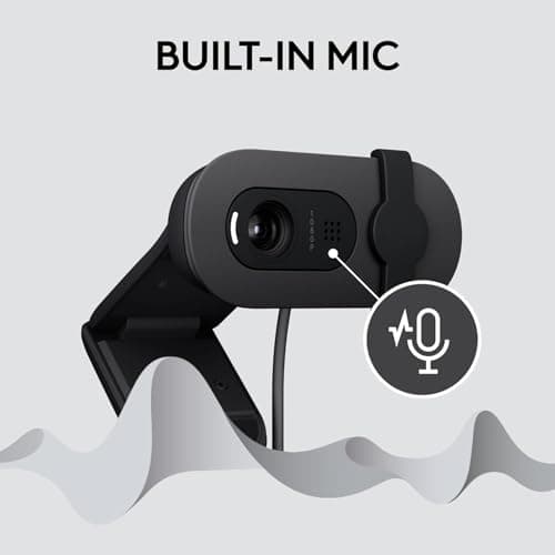 L0GITECH Brio 100 Full HD 1080p Webcam with Built-in Mic, Auto Light Balance, Privacy Shutter, USB Plug & Play Web Camera for PC/Laptop, Compatible with Zoom, Teams & Google Meet, Graphite 5