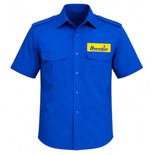 Pragati Textile Men's Uniform of Bharatgas, Blue in Color, Comfortable & Lightweight (Size-M) 2
