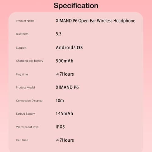 XIMAND Bone Conduction Headphones,IPX5 Open-Ear Wireless Bluetooth 5.3 Magnetic Charging with Mic, 6HR Playtime, Waterproof Sweatproof Earphones for Sports -New 2025 4