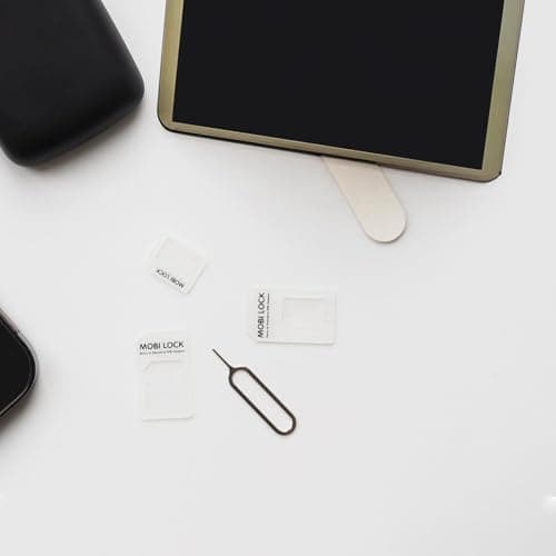6 in 1 SIM Card Adapter Kit (Micro, Nano, Standard) - Compatible with iPhones (16, 15, 14, 13, X Pro), All Android Smartphones, iPads, and Tablets - by Mobi Lock 3