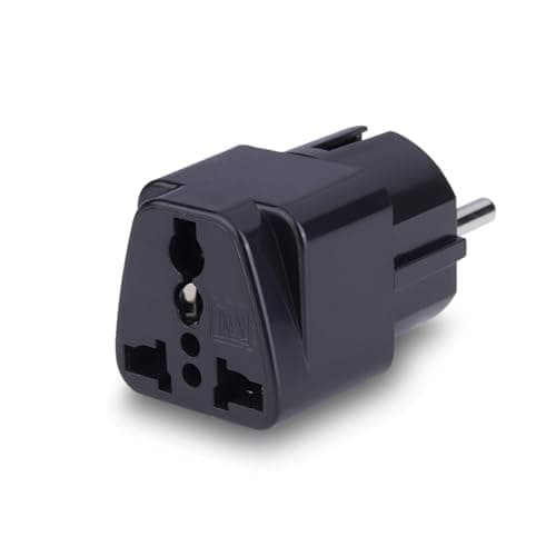 MX Conversion Plug with Universal Socket with Surge Protector Black (3462)