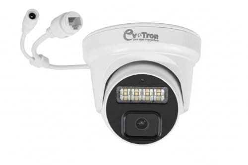 EvoTron 5MP IP CCTV Dome Camera Indoor Wired, 24/7 Color Imaging with Audio Recording and Human Detection, Night Vision, Network Protocol: PoE, TCP/IP, ON_VIF Technology, Wall Mount, PoE Power