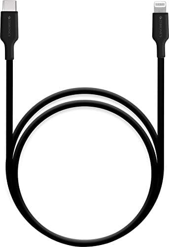 Zebronics ZEB-CL1000M, Apple Certified MFI Type-C to Lightning Cable - Fast Charging 20W / 3A - Made for iPhone/iPad/iPod - Compatible with Type-C PD Adapter - 1 Meter (Black)