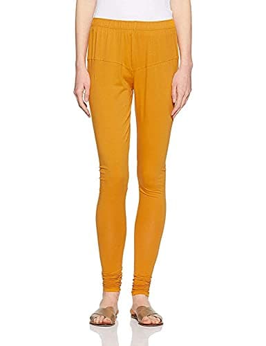 Siddhi India Fashion Full Stretchable Solid Regular Shining Leggings for Women and Girls Colour Dark Mustard-3XL