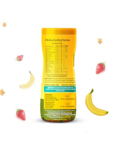 Timios Flavored Melts – Banana & Strawberry + Blueberry Teething Puffs | Non-Fried, Maida-Free & Natural Fruit Flavor | Healthy Baby Snack | 2 x 50g Combo Pack 2