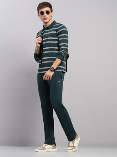 Monte Carlo Mens Regular Fit Striped Pattern Collar Full Sleeve Winter Tracksuit | Men Track Suit | Stylish Sportswear Set with Jacket and Lower | Activewear Set For Men's Green M (Pack Of 1) 5