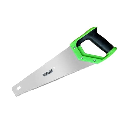 WULF 18-Inch Steel Handsaw | Heavy Duty Hand Saw for Wood, Plywood & Grass Pruning | Sharp Teeth Blade with Plastic Rubber Grip Handle | Carpenter & DIY Tool