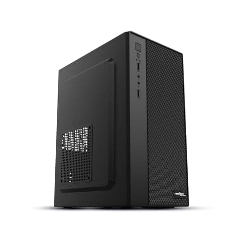 Frontech Glory Compact Mid-Tower Computer Case | Silver Range | 2 x Front USB & Front Audio- Black (FT-4377)