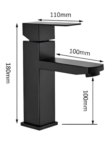 24x7 eMall Matt Black Basin Mixer Faucet Tap Black Matt Design Hot and Cold Bathroom Short Body - 7 Inches 3