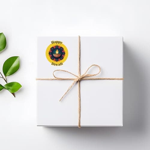 IKBOE Greetsy Set of 96 Diwali Stickers in Unique Shapes | Festival Stickers | 8 Unique Designs (12 Each) | 1.6 Inch Decorative Labels for Gift Boxes, Envelopes, Return Gifts & Diwali Decorations 5