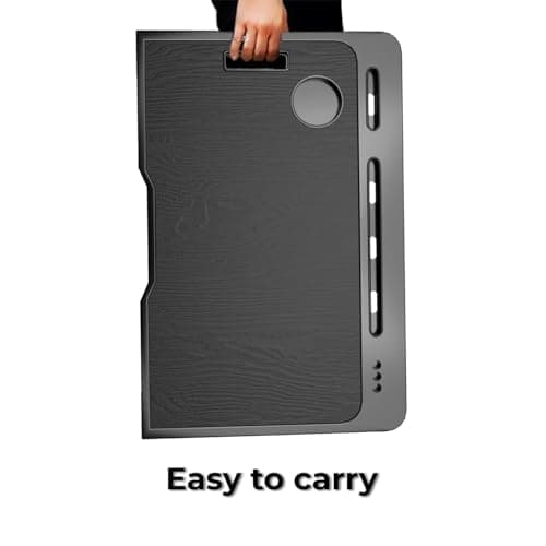 Mini Laptop Table for Bed Foldable Wooden Smart Study Table with Drawer New Kids & Adults (US Black Mold COTED) 5