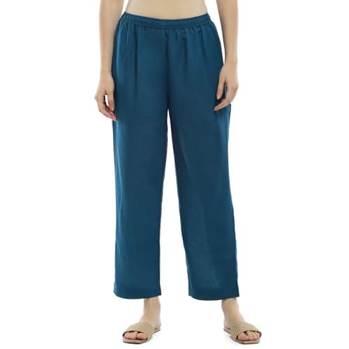 Blue Rayon Palazzo Pants